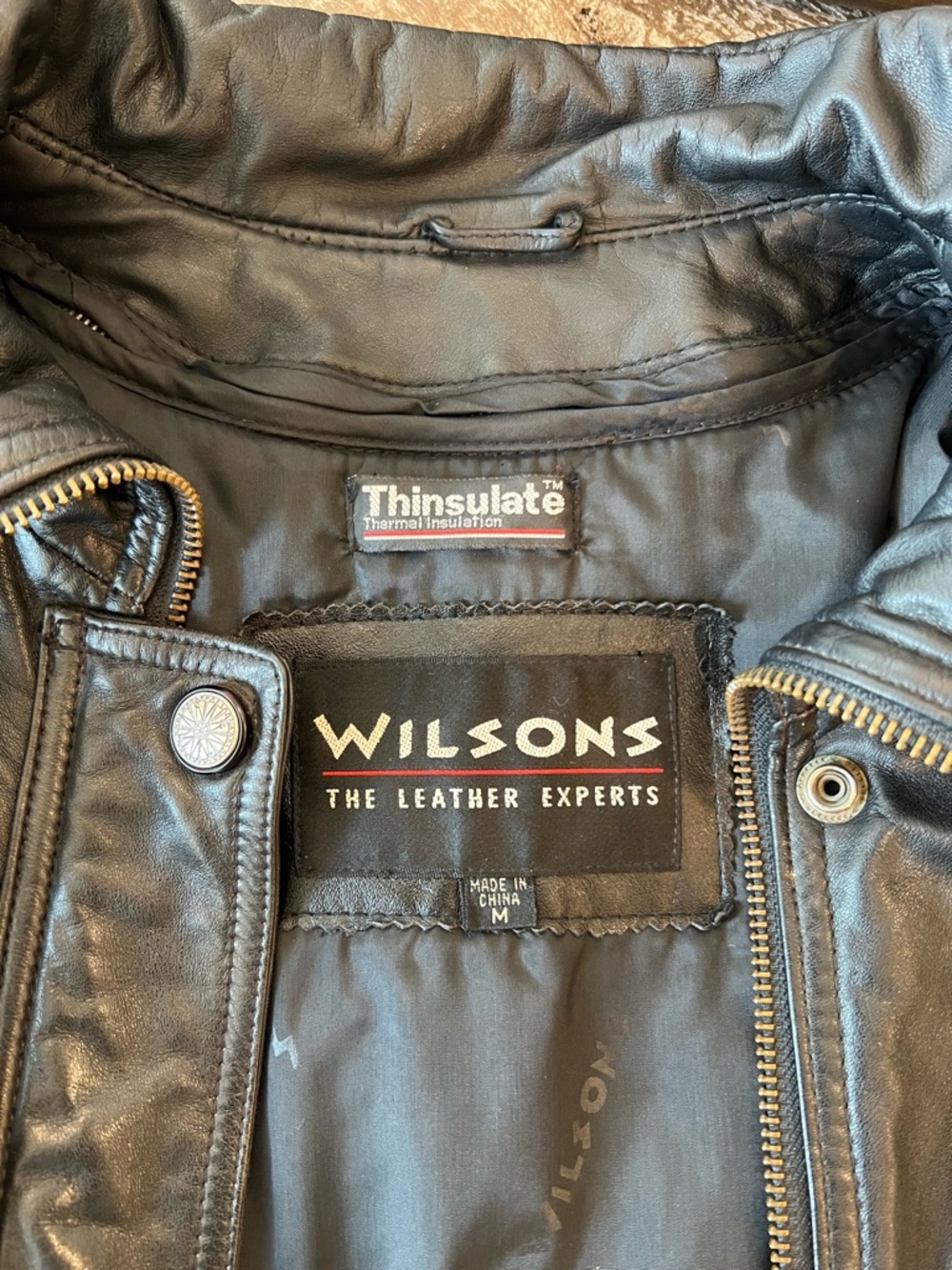 Wilson Black Leather Thinsulate Jacket - Picture 2 of 12